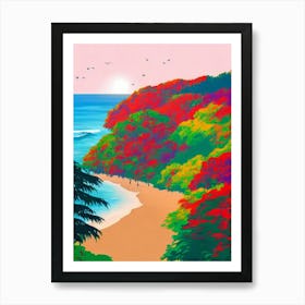 Palolem Beach, Goa, India Hockney Style Art Print