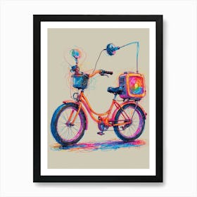 Tv On A Bike Art Print