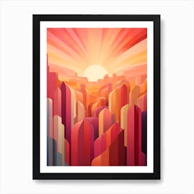 "Metropolitan Mirage: Abstract Impressions of Urbanity" Art Print