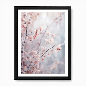 Frosty Botanical Winterberry 1 Art Print