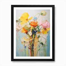 Abstract Flower Painting Buttercup 1 Art Print