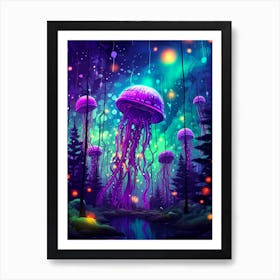 Jellyfish In The Forest Art Print