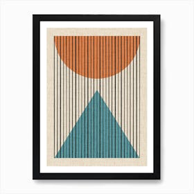 Sun and Pyramid Minimal Abstract Art Print