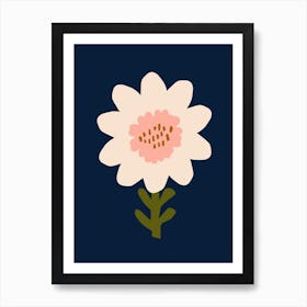 Sunflower Navy Art Print