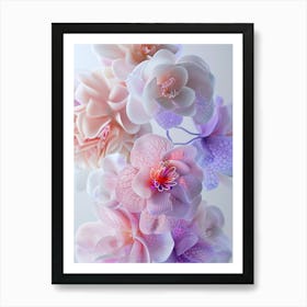 Smoky abstract flowers Art Print