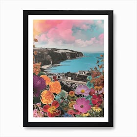 Devon   Floral Retro Collage Style 1 Art Print