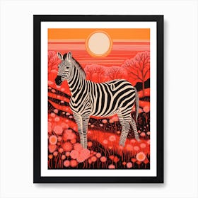 Zebra In The Wild Patterns 1 Art Print