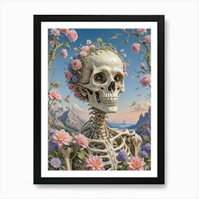 Floral Skeleton no1 Art Print