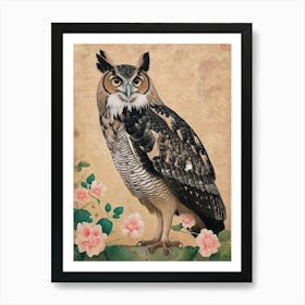 Philipine Eagle Owl Japanese Painting 3 Art Print