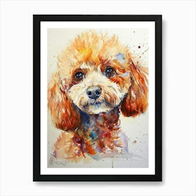 Poodle Watercolor Painting 1 Art Print