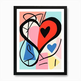 Abstract Heart Line Illustration 3 Art Print