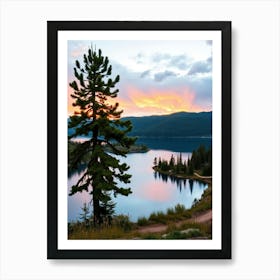 Sunset At Lake Tahoe Art Print