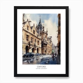 Oxford University 5 Watercolor Travel Poster Art Print