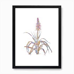 Stained Glass Pina Cortadora Mosaic Botanical Illustration on White Art Print