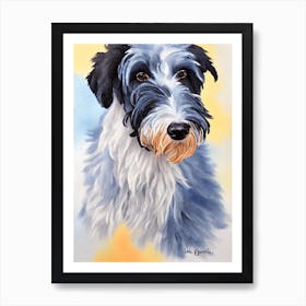 Kerry Blue Terrier 2 Watercolour Dog Art Print