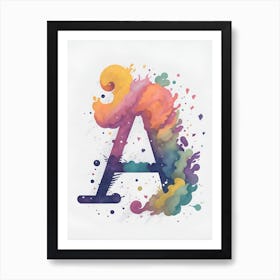 Colorful Letter A Illustration 30 Art Print