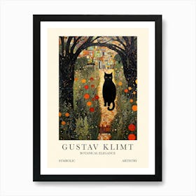 Gustav Klimt Cat Garden Poster Art Print