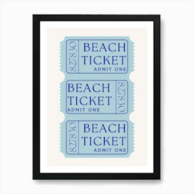 Beach Ticket Art Print