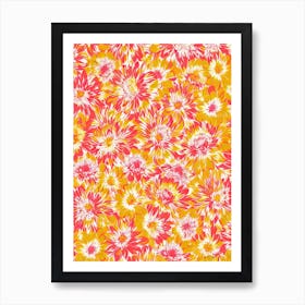 Chrysanthemum Floral Print Warm Tones 2 Flower Art Print