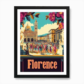 Aihrgdesign A 1970s Inspired Travel Poster For Florence 1 Art Print