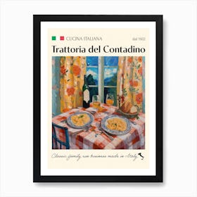 Trattoria Del Contadino Trattoria Italian Poster Food Kitchen Art Print