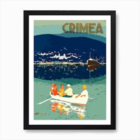 Crimea, Tourists On The Boat Art Print