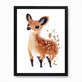 Fawn Watercolour Childrens Drawing 1watercolour Art Print