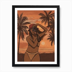 Palmtrees at Sunset Art Print
