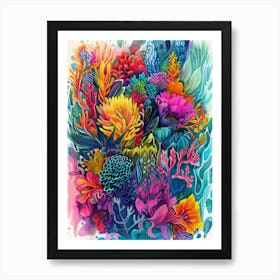 Colorful Corals Art Print