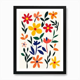 Flowers And Leaves 1 Art Print