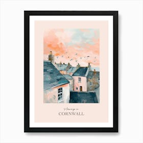 Mornings In Cornwall Rooftops Morning Skyline 4 Art Print