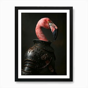 Flamingo In Armor Art Print