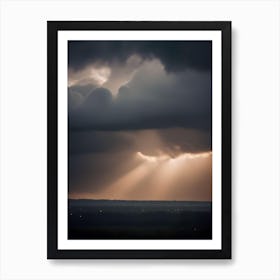 Stormy Sky With Sunbeams Art Print