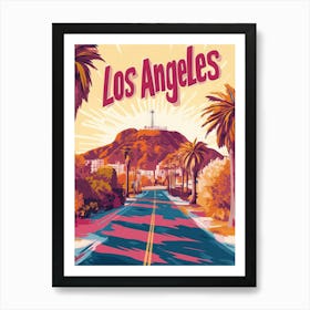 Aihrgdesign A Vintage Travel Poster Of Los Angeles Featuring 1 Art Print