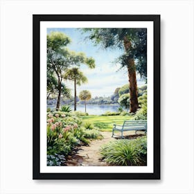 Royal Botanical Gardens Sydney Australia Watercolour  3 Art Print