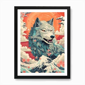 Wolf In The Sea Art Print