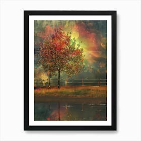 Autumn Tree By The Lake 7 Art Print