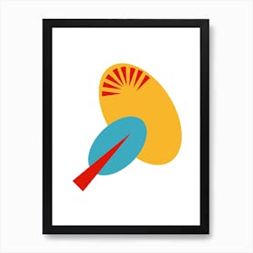 Yellow, Blue and Red Geometric  Art Print