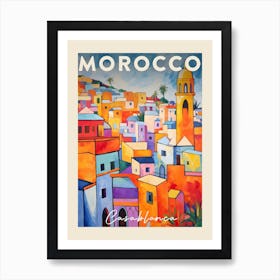 Casablanca Morocco 2 Fauvist Painting  Travel Poster Art Print
