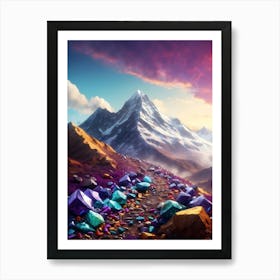 Mountain Landscape With Colorful Rocks Art Print