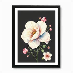 Pink And White Flowers Art Print