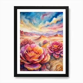 A Poster Featuring The Vibrant Desert Rose Formati (1) Art Print