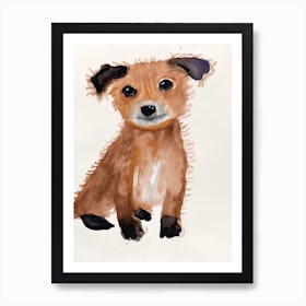 A Pup Watercolour Childrens Drawing 4watercolour Art Print