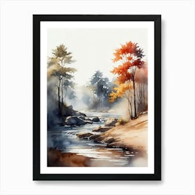 Watercolor Of A River 16 Poster