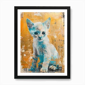 Kitten Gold Effect Collage 2 Art Print