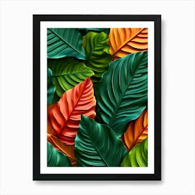 Tropical Leaves Seamless Pattern 4 Art Print