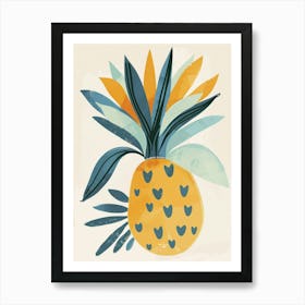 Pineapple Tree Illustration Flat 6 Art Print