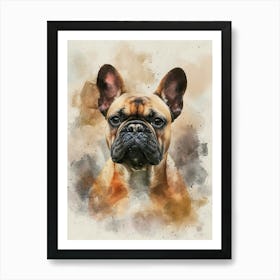 French Bulldog Watercolor Painting 3 Art Print