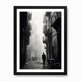 Naples, Italy, Mediterranean Black And White Photography Analogue 2 Art Print