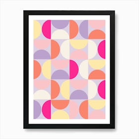 Mid Century Modern Colorful Pastel Art Print